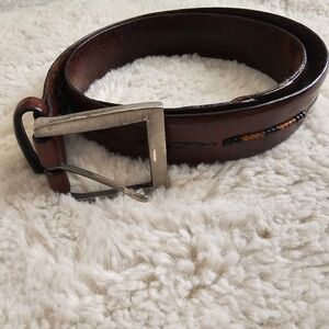 Men Brighton Brown Belt Beaded Braided Size 34